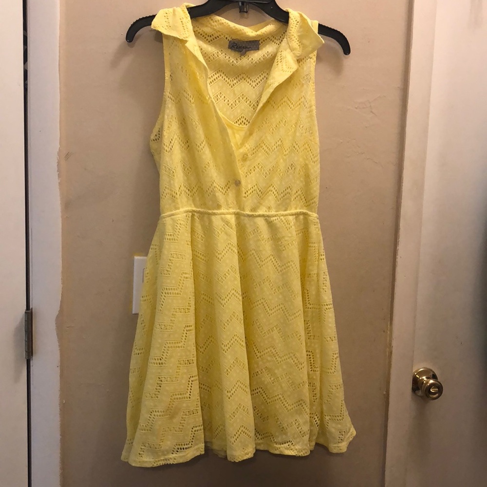 Yellow button up dress